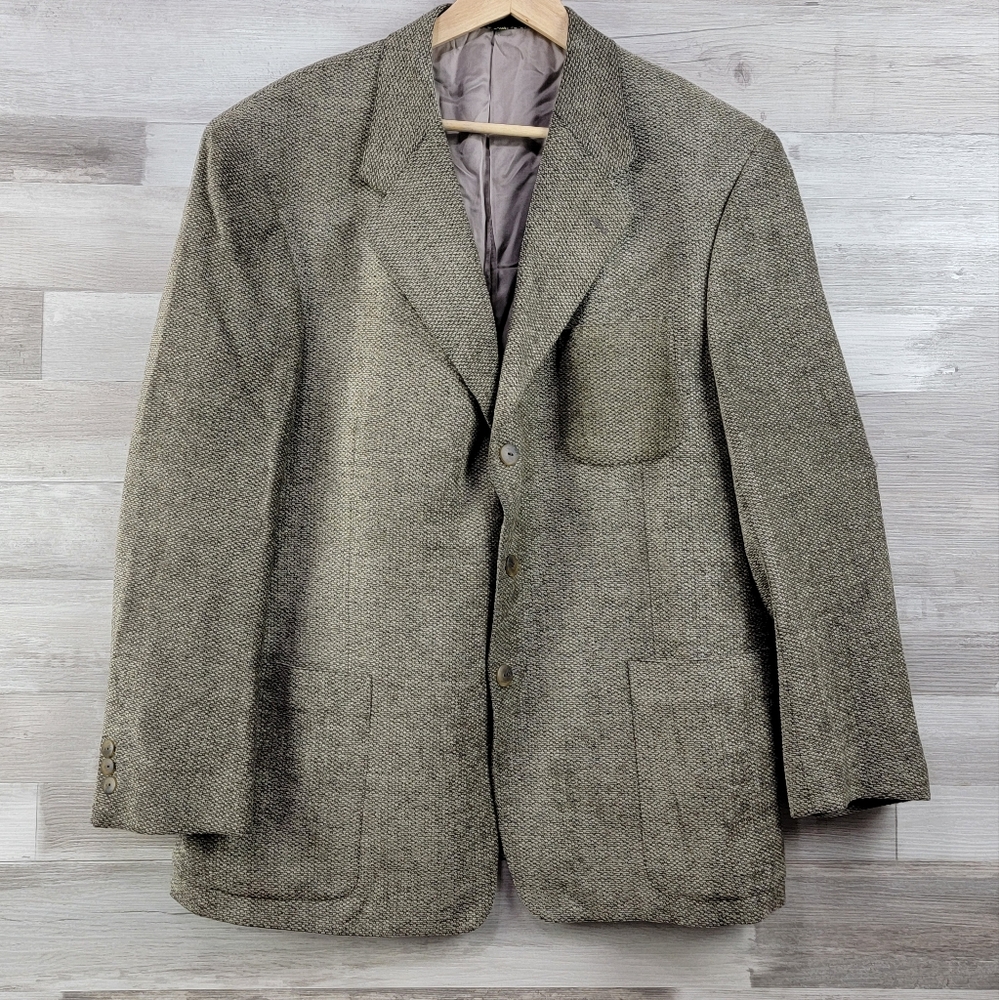 Mancillas International For Jason's Textured Olive Blazer Mens Size 42s View 2